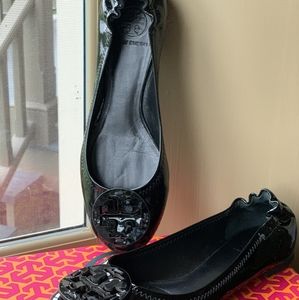 Tory Burch Black Reva Ballet Shoes 9.5